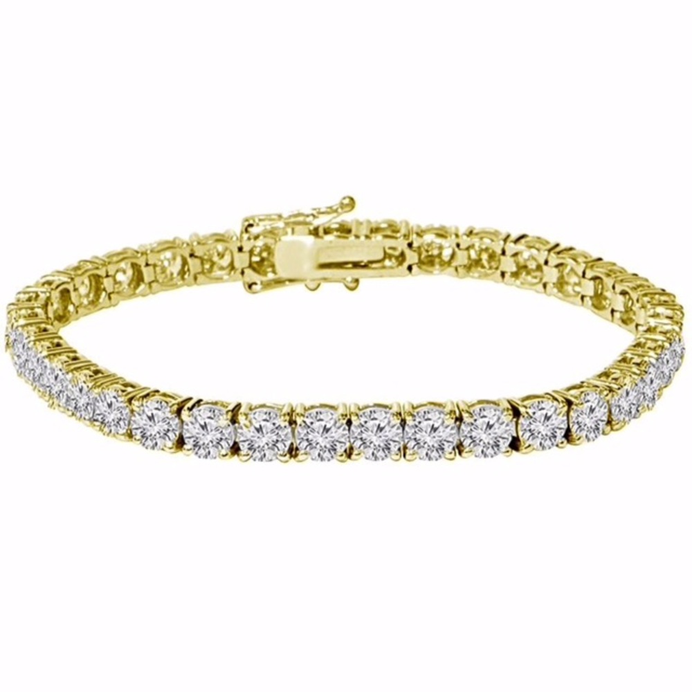 Men's 14k Gold Lab Diamond Tennis Bracelet